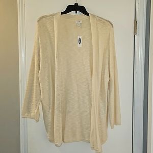 Old Navy Open Front Curved Hem Cardigan Sweater, XXL, Cream